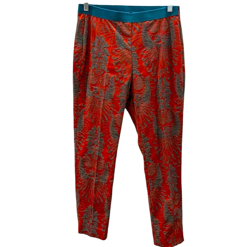 Maliparmi Red and Gray Straight Leg Pants